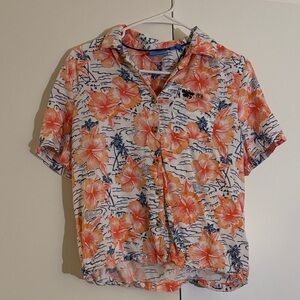 SUPERDRY : Floral Button-Up Cropped Shirt